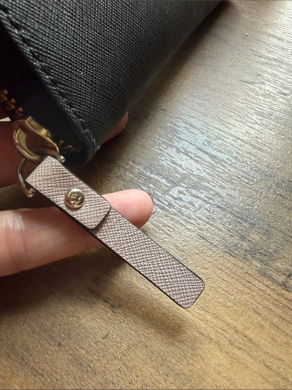 kate spade Black Wallet with Pinkish Taupe Bow Accent